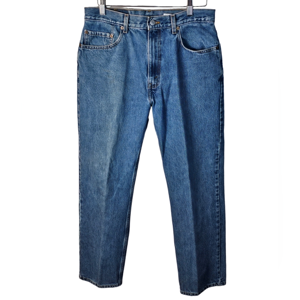 Levis 505 Vintage Blue Denim Regular Fit Jean 34 30 Medium Wash Y2K Straight Leg